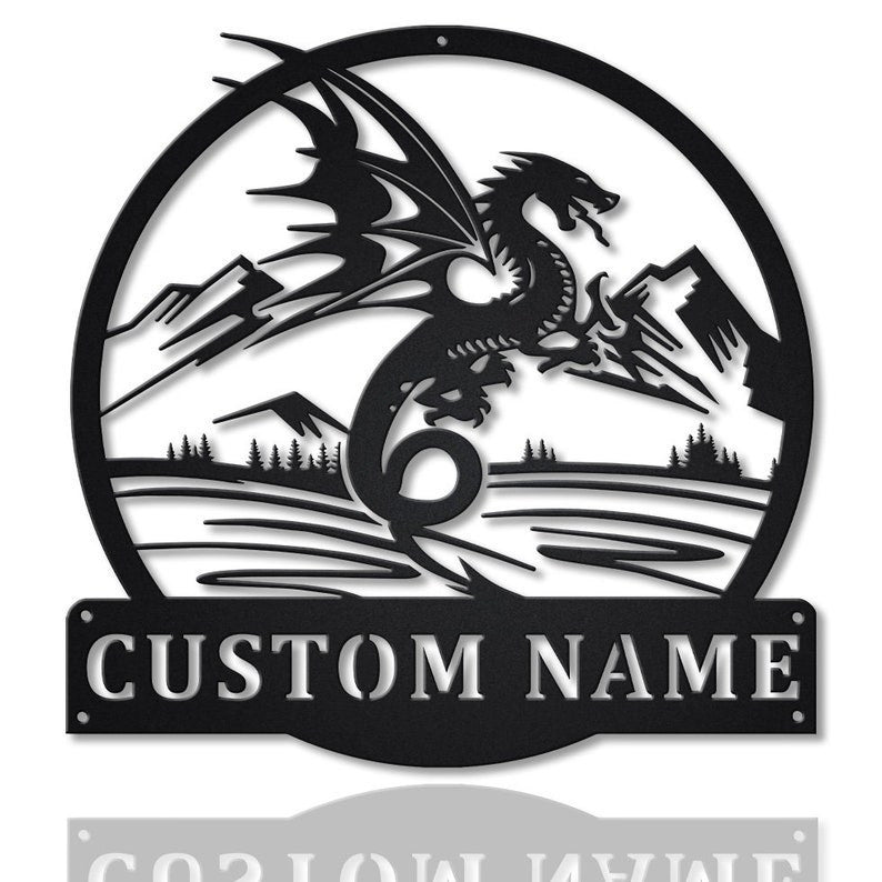Personalized Dragon Metal Sign WITH LED/WITHOUT LED Lights v5 Custom Dragon Metal Sign Hobbie Gifts Birthday Gift Dragon Sign