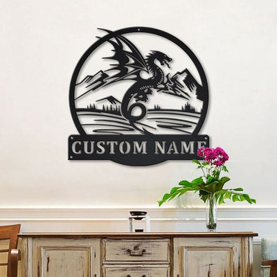 Personalized Dragon Metal Sign WITH LED/WITHOUT LED Lights v5 Custom Dragon Metal Sign Hobbie Gifts Birthday Gift Dragon Sign