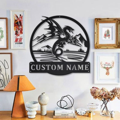 Personalized Dragon Metal Sign WITH LED/WITHOUT LED Lights v5 Custom Dragon Metal Sign Hobbie Gifts Birthday Gift Dragon Sign