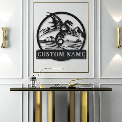 Personalized Dragon Metal Sign WITH LED/WITHOUT LED Lights v5 Custom Dragon Metal Sign Hobbie Gifts Birthday Gift Dragon Sign