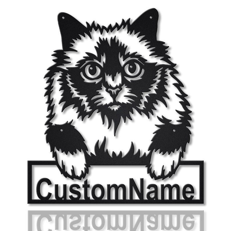 Personalized Holy Burma Cat Metal Sign Art Custom Holy Burma Cat Metal Sign Father's Day Gift Pets Gift Birthday Gift