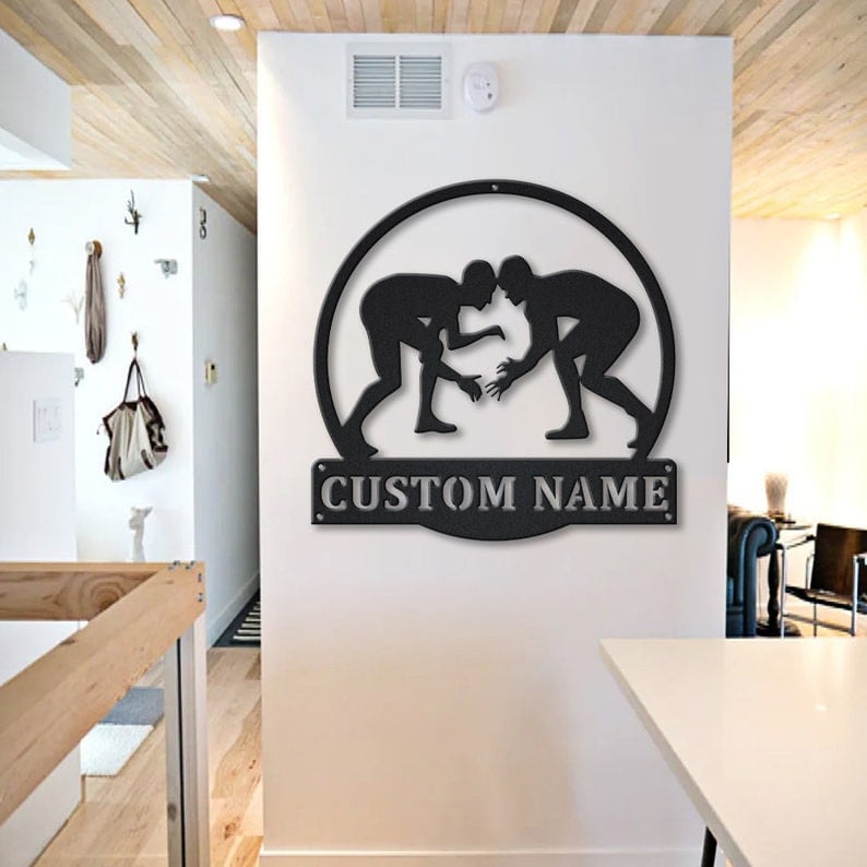 Personalized Wrestling Sport Metal Sign WITH LED/WITHOUT LED Lights v3 Custom Wrestling Metal Sign Birthday Gift Wrestling Gift