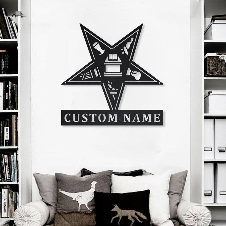Order of the Eastern Star Masonic Metal Wall Decor Metal Mason Sign Farmhouse Decor Housewarming Outdoor Metal Sign
