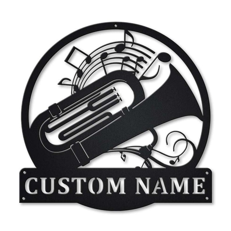 Personalized Tuba Music Monogram Metal Sign WITH LED/WITHOUT LED Lights Custom Tuba Music Metal Sign Birthday Gift Tuba Music Gift