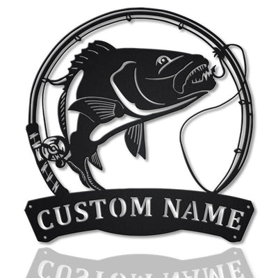 Personalized Snapper Fishing Fish Pole Monogram Metal Sign WITH LED/WITHOUT LED Lights Custom Snapper Fishing Metal Sign Hobbie Gifts