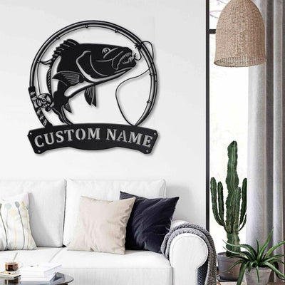 Personalized Snapper Fishing Fish Pole Monogram Metal Sign WITH LED/WITHOUT LED Lights Custom Snapper Fishing Metal Sign Hobbie Gifts