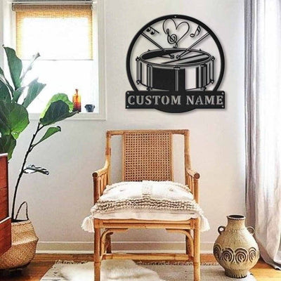 Personalized Snare Drum Monogram Metal Sign Art Custom Snare Drum Monogram Metal Sign Birthday Gift Snare Drum Gift Music Gift