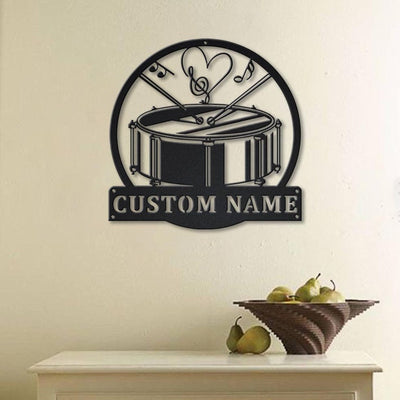 Personalized Snare Drum Monogram Metal Sign Art Custom Snare Drum Monogram Metal Sign Birthday Gift Snare Drum Gift Music Gift