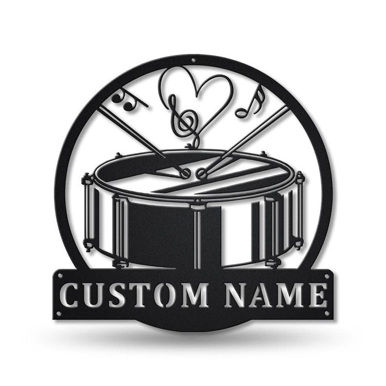 Personalized Snare Drum Monogram Metal Sign Art Custom Snare Drum Monogram Metal Sign Birthday Gift Snare Drum Gift Music Gift