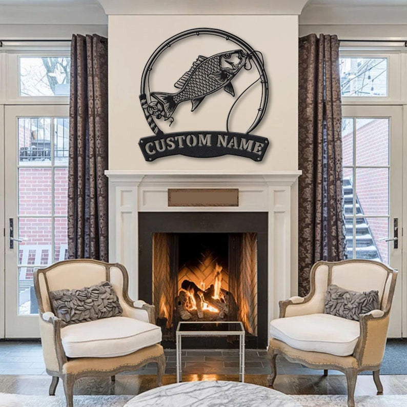 Personalized Mutton Snapper Fishing Fish Pole Metal Sign Art Custom Mutton Snapper Fishing Fishing Metal Sign Snapper Fishing Gift