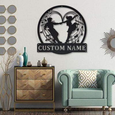 Personalized Ballroom Dancing Monogram Metal Sign Art v2 Custom Ballroom Dancing Metal Sign Hobbie Gifts Sport Gift Birthday Gift