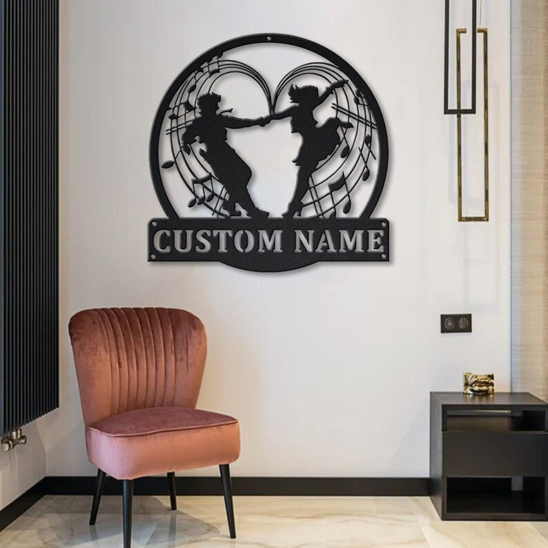 Personalized Ballroom Dancing Monogram Metal Sign Art v2 Custom Ballroom Dancing Metal Sign Hobbie Gifts Sport Gift Birthday Gift