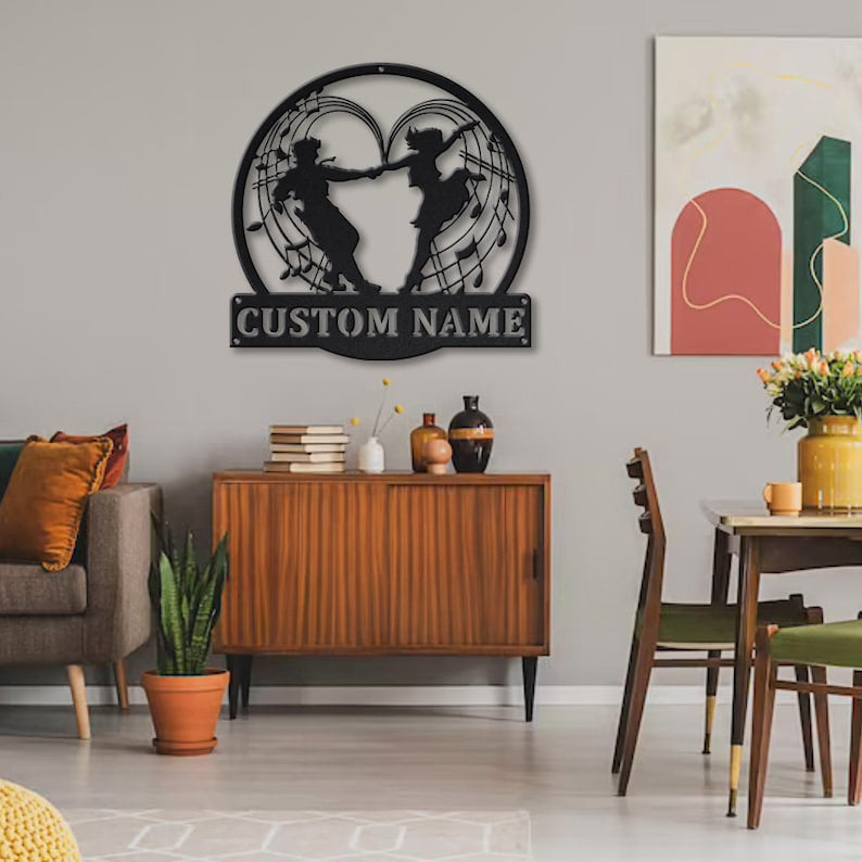 Personalized Ballroom Dancing Monogram Metal Sign Art v2 Custom Ballroom Dancing Metal Sign Hobbie Gifts Sport Gift Birthday Gift