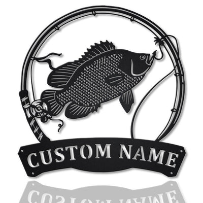 Personalized Tripletail Fishing Fish Pole Metal Sign WITH LED/WITHOUT LED Lights Custom Tripletail Metal Sign Hobbie Gifts Tripletail Fish Sign