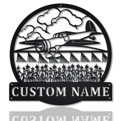 Personalized Spray Airplane Monogram Metal Sign WITH LED/WITHOUT LED Lights Custom Airplane Metal Sign Hobbie Gifts Birthday Gift Airplane Sign