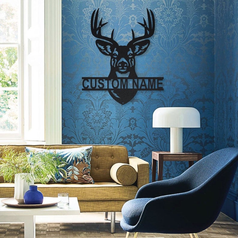 Personalized Deer Hunting Monogram Metal Sign WITH LED/WITHOUT LED Lights Custom Deer Hunting Metal Sign Hobbie Gifts Birthday Gift Hungting Gift