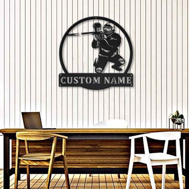 Personalized Paintball Monogram Metal Sign Art Custom Paintball Metal Sign Hobbie Gifts Sport Gift Birthday Gift
