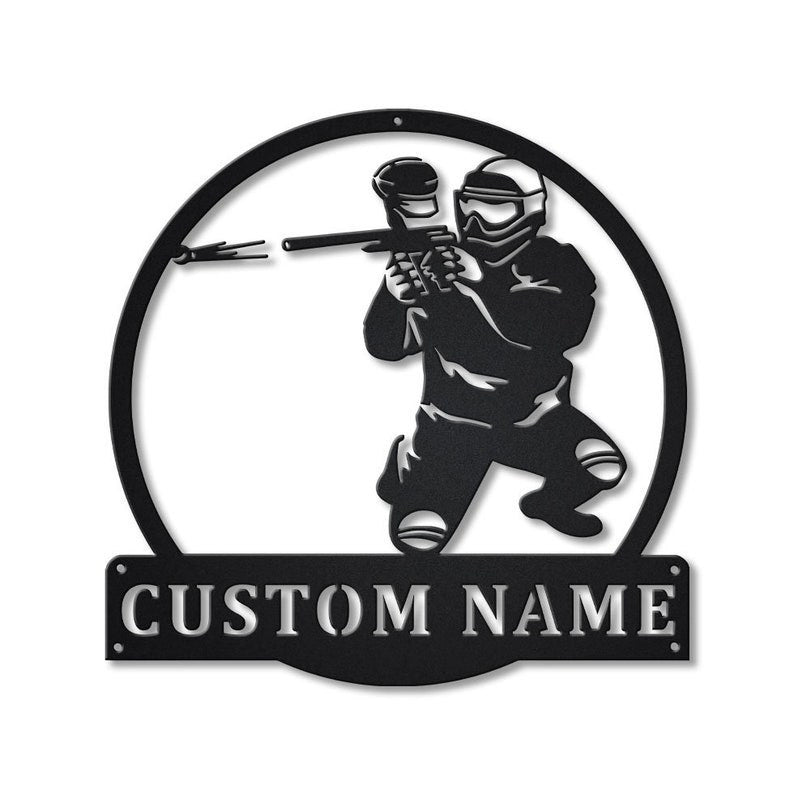 Personalized Paintball Monogram Metal Sign Art Custom Paintball Metal Sign Hobbie Gifts Sport Gift Birthday Gift