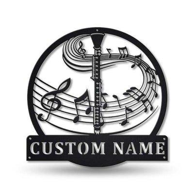 Personalized Clarinet Music Monogram Metal Sign WITH LED/WITHOUT LED Lights Custom Clarinet Music Metal Sign Birthday Gift Clarinet Gift