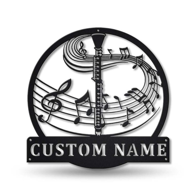 Personalized Clarinet Music Monogram Metal Sign WITH LED/WITHOUT LED Lights Custom Clarinet Music Metal Sign Birthday Gift Clarinet Gift