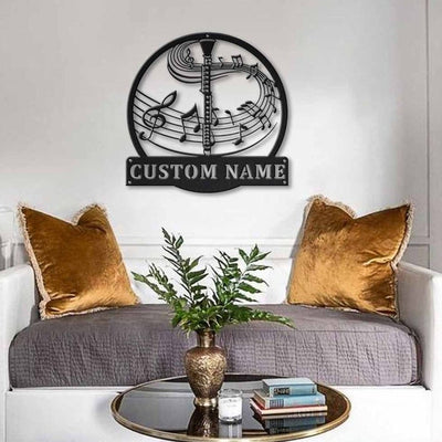 Personalized Clarinet Music Monogram Metal Sign WITH LED/WITHOUT LED Lights Custom Clarinet Music Metal Sign Birthday Gift Clarinet Gift