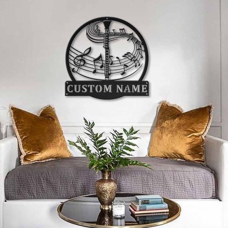 Personalized Clarinet Music Monogram Metal Sign WITH LED/WITHOUT LED Lights Custom Clarinet Music Metal Sign Birthday Gift Clarinet Gift