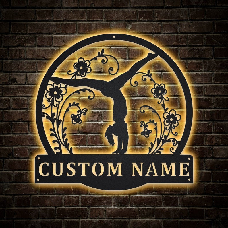 Personalized Tumbling Metal Sign WITH LED/WITHOUT LED Lights Custom Tumbling Sign Birthday Gift Tumbling Sign Sport Sign