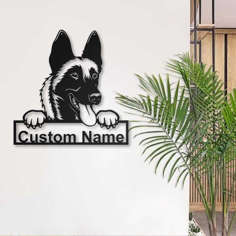Personalized Malinois Dog Metal Sign Art Custom Malinois Dog Metal Sign Birthday Gift Animal Funny Father's Day Gift
