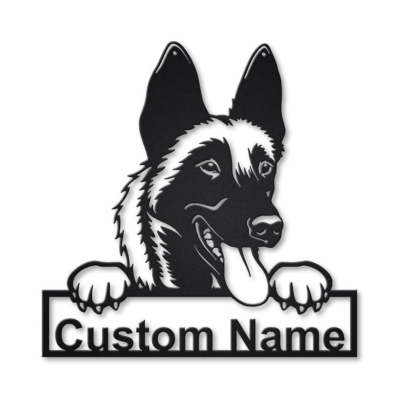 Personalized Malinois Dog Metal Sign Art Custom Malinois Dog Metal Sign Birthday Gift Animal Funny Father's Day Gift
