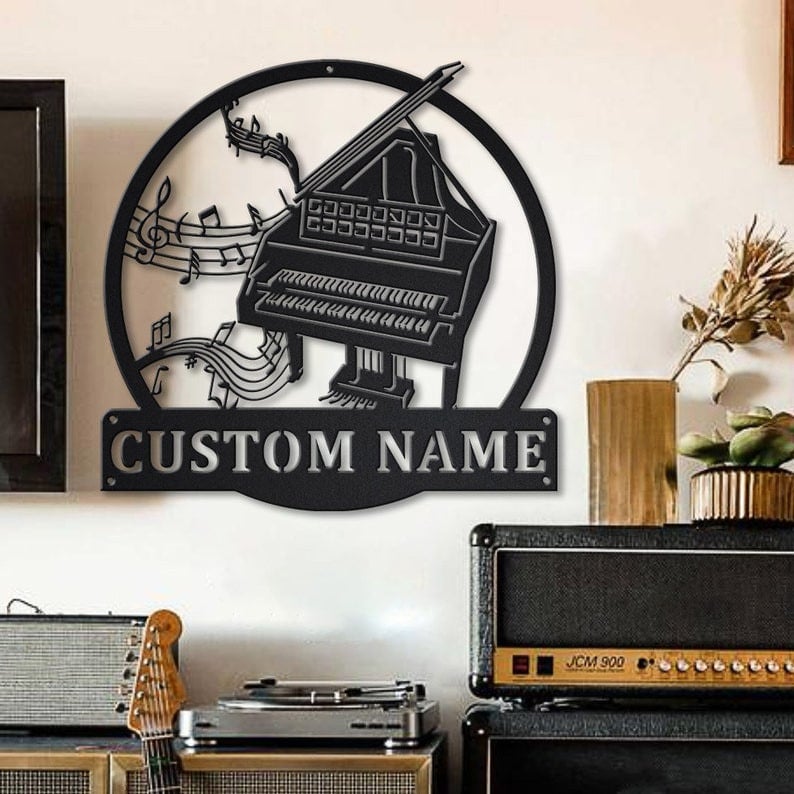 Personalized Harpsichord Music Metal Sign WITH LED/WITHOUT LED Lights Custom Harpsichord Metal Sign Birthday Gift Harpsichord Sign Music Sign