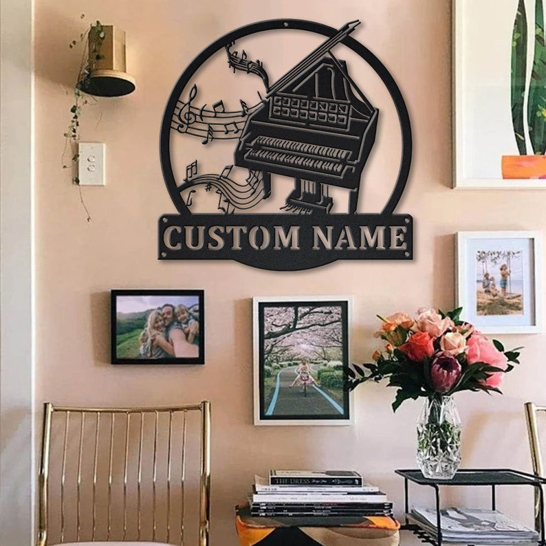 Personalized Harpsichord Music Metal Sign WITH LED/WITHOUT LED Lights Custom Harpsichord Metal Sign Birthday Gift Harpsichord Sign Music Sign