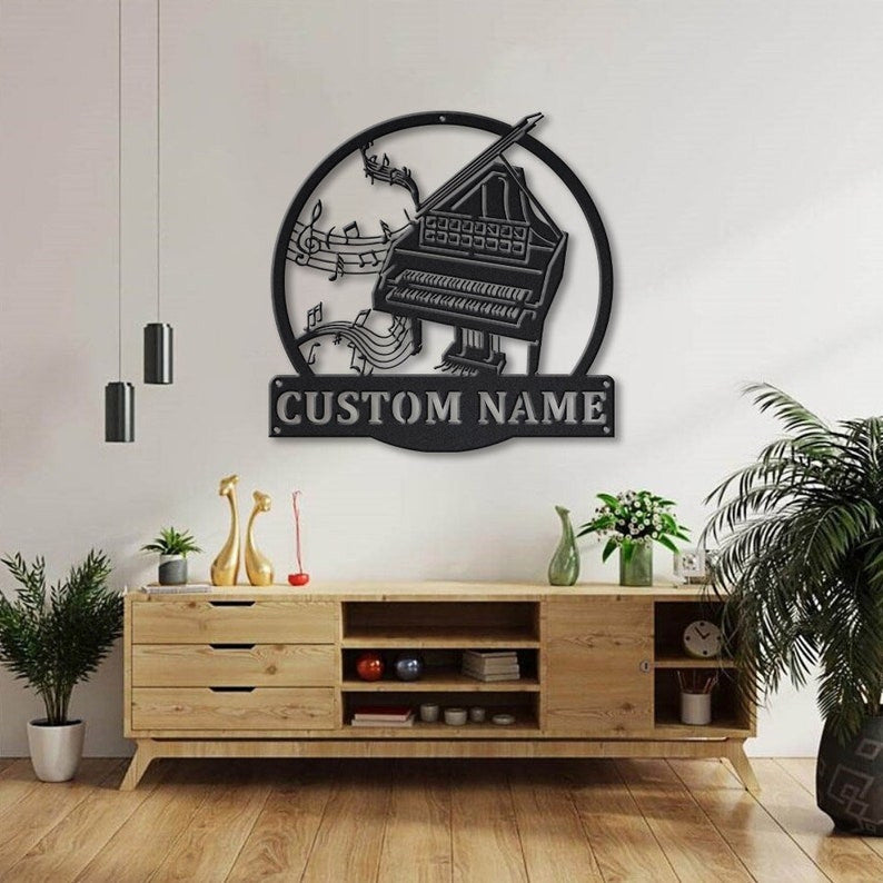 Personalized Harpsichord Music Metal Sign WITH LED/WITHOUT LED Lights Custom Harpsichord Metal Sign Birthday Gift Harpsichord Sign Music Sign