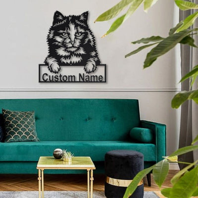 Personalized Tortoiseshell Cat Metal Sign WITH LED/WITHOUT LED Lights Custom Tortoiseshell Cat Metal Sign Birthday Gift Cat Sign