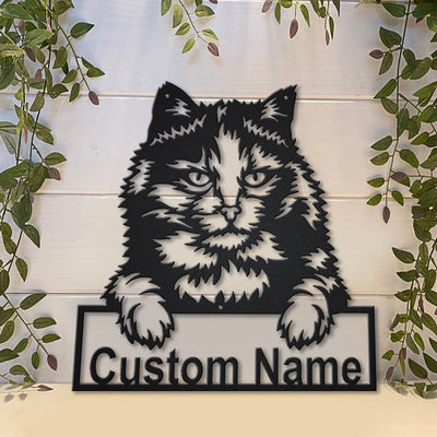 Personalized Tortoiseshell Cat Metal Sign WITH LED/WITHOUT LED Lights Custom Tortoiseshell Cat Metal Sign Birthday Gift Cat Sign