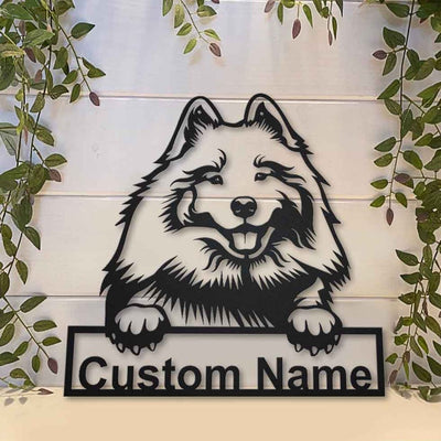 Personalized Keeshond Dog Metal Sign Art Custom Keeshond Dog Metal Sign Birthday Gift Animal Funny Father's Day Gift