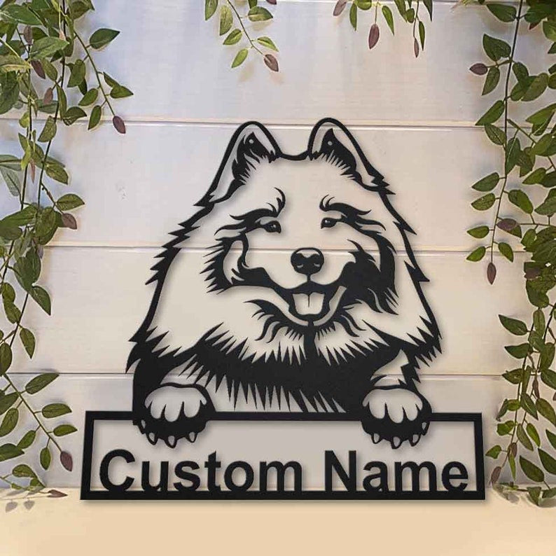 Personalized Keeshond Dog Metal Sign Art Custom Keeshond Dog Metal Sign Birthday Gift Animal Funny Father's Day Gift
