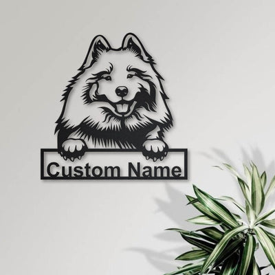Personalized Keeshond Dog Metal Sign Art Custom Keeshond Dog Metal Sign Birthday Gift Animal Funny Father's Day Gift
