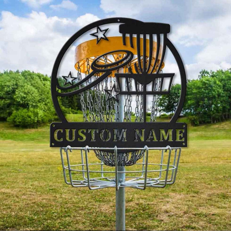 Personalized Disc Golf Sport Monogram Metal Sign Art Custom Disc Golf Sport Metal Sign Hobbie Gifts Sport Gift Birthday Gift