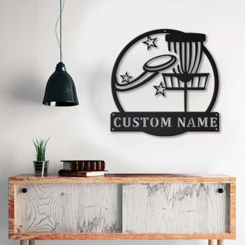 Personalized Disc Golf Sport Monogram Metal Sign Art Custom Disc Golf Sport Metal Sign Hobbie Gifts Sport Gift Birthday Gift
