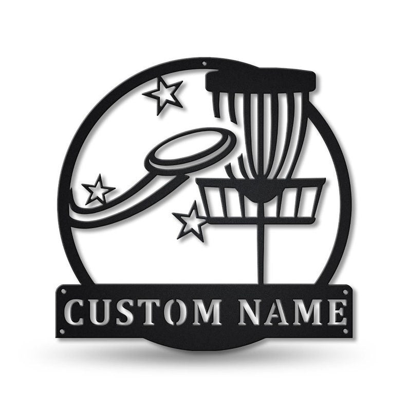 Personalized Disc Golf Sport Monogram Metal Sign Art Custom Disc Golf Sport Metal Sign Hobbie Gifts Sport Gift Birthday Gift