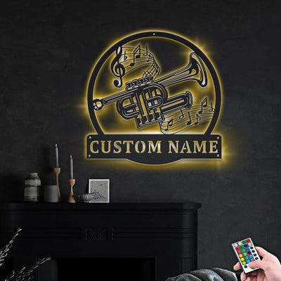 Personalized Piccolo Monogram Metal Sign WITH LED/WITHOUT LED Lights Custom Piccolo Metal Sign Hobbie Gifts Birthday Gift Musical Instrument