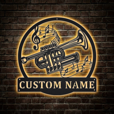 Personalized Piccolo Monogram Metal Sign WITH LED/WITHOUT LED Lights Custom Piccolo Metal Sign Hobbie Gifts Birthday Gift Musical Instrument