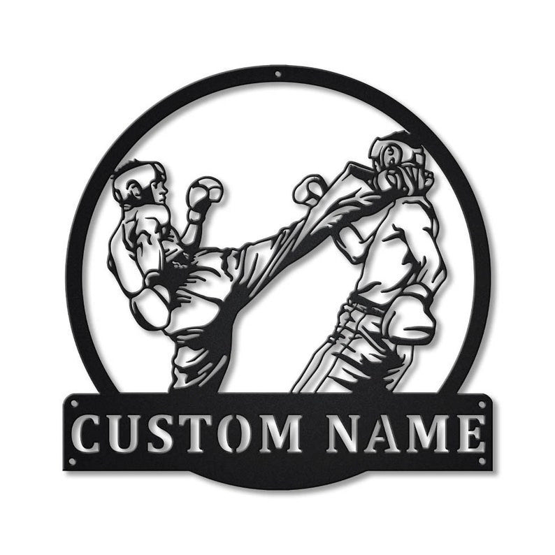 Personalized Kickboxing Sport Metal Sign WITH LED/WITHOUT LED Lights Custom Kickboxing Sport Metal Sign Birthday Gift Kickboxing Sport Sign
