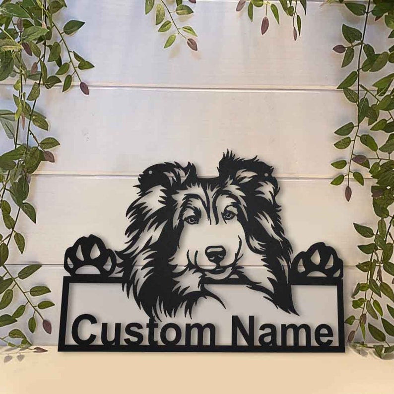 Personalized Shetland Sheepdog Dog Metal Sign Art Custom Shetland Sheepdog Metal Sign Animal Funny Father's Day Gift Pets Gift