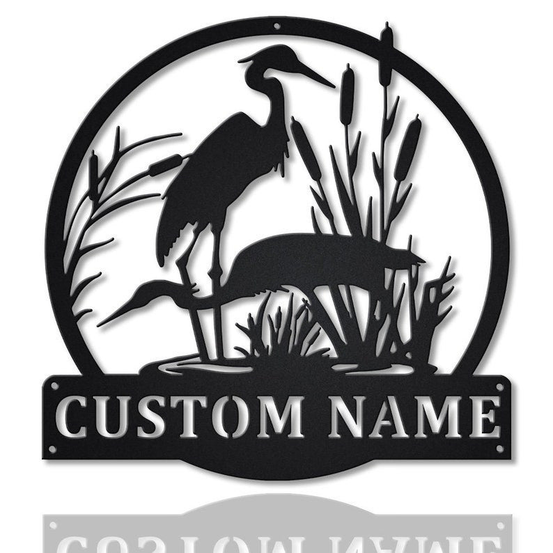 Personalized Herons Bird Monogram Metal Sign WITH LED/WITHOUT LED Lights Custom Herons Bird Metal Sign Hobbie Gifts Birthday Gift Herons Sign