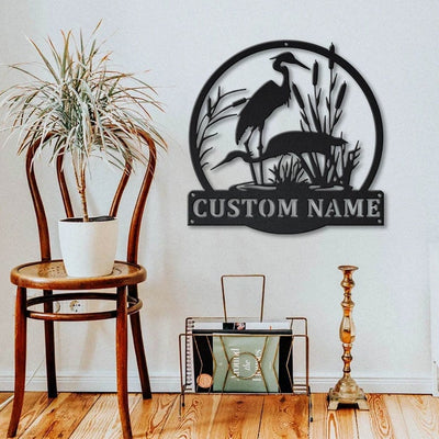 Personalized Herons Bird Monogram Metal Sign WITH LED/WITHOUT LED Lights Custom Herons Bird Metal Sign Hobbie Gifts Birthday Gift Herons Sign