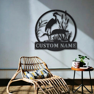 Personalized Herons Bird Monogram Metal Sign WITH LED/WITHOUT LED Lights Custom Herons Bird Metal Sign Hobbie Gifts Birthday Gift Herons Sign