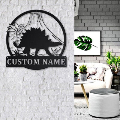Personalized Stegosaurus Animal Metal Sign Art Custom Stegosaurus Metal Sign Animal Funny Father's Day Gift Birthday Gift
