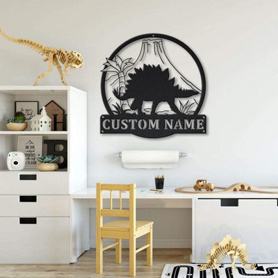 Personalized Stegosaurus Animal Metal Sign Art Custom Stegosaurus Metal Sign Animal Funny Father's Day Gift Birthday Gift