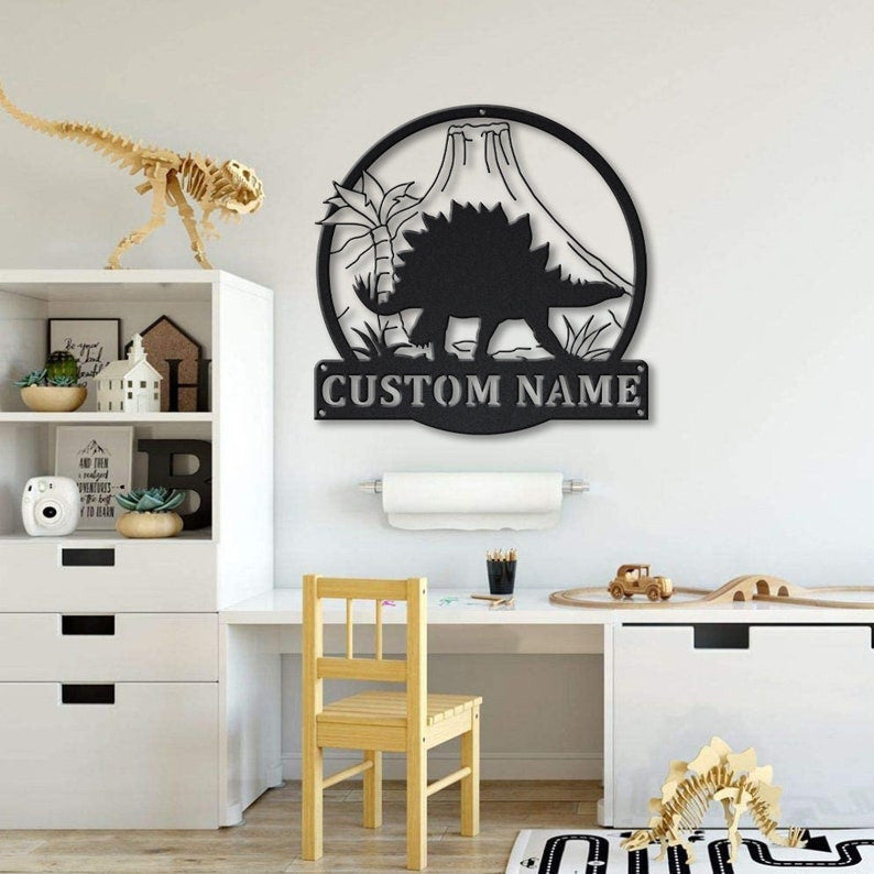 Personalized Stegosaurus Animal Metal Sign Art Custom Stegosaurus Metal Sign Animal Funny Father's Day Gift Birthday Gift